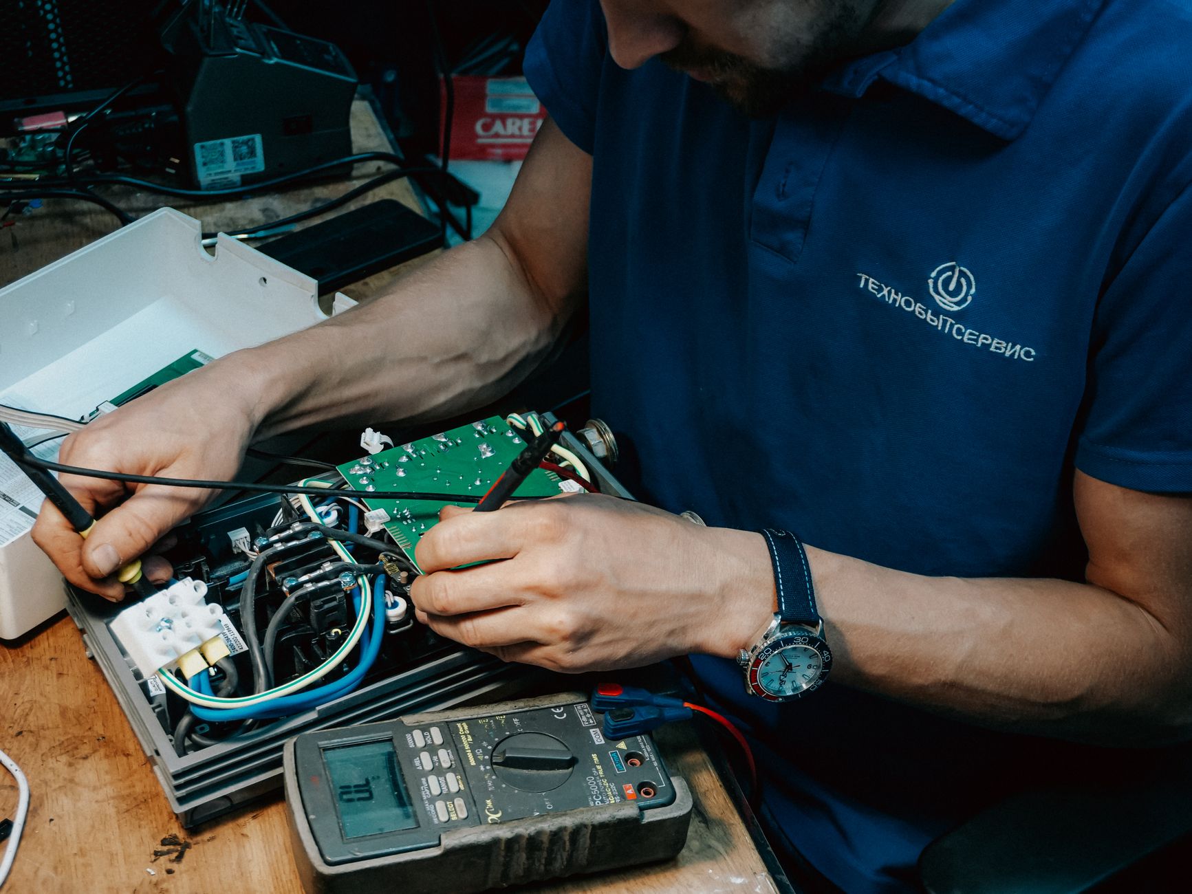 Working on a laptop